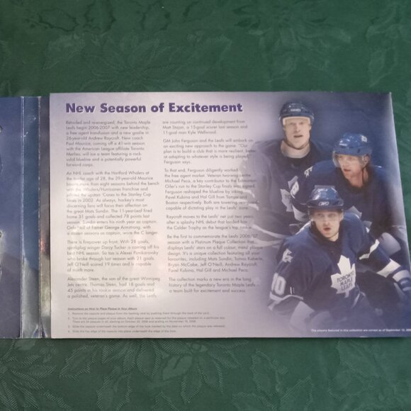 Toronto Sun 2006-2007 Platinum Plaque Collection, Toronto Maple Leafs - Picture 2 of 6
